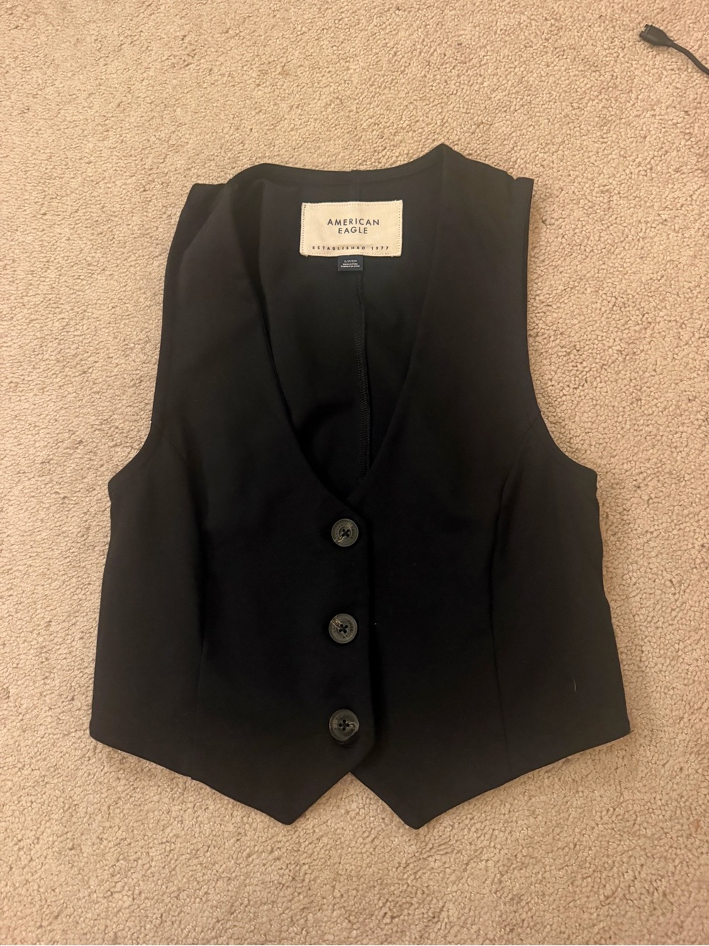 American Eagle Outfitters Black Button Vest